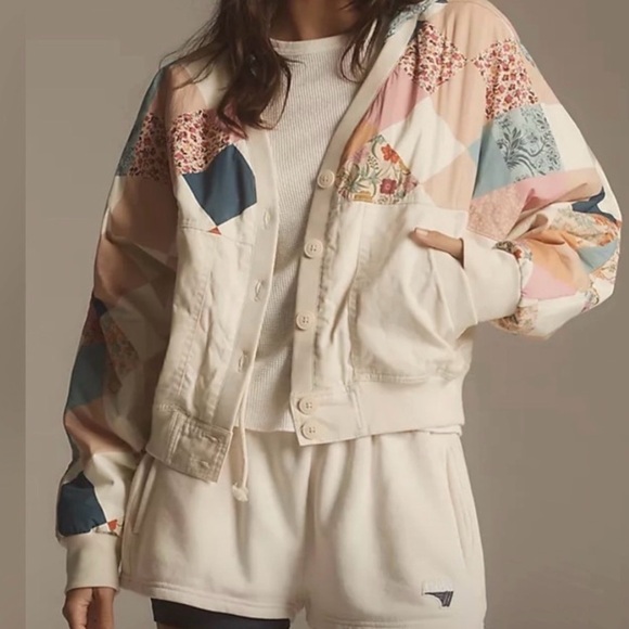 ANTHROPOLOGIE Jackets & Blazers - Anthropologie by Daily Practice Colorful Patchwork Jacket Bomber